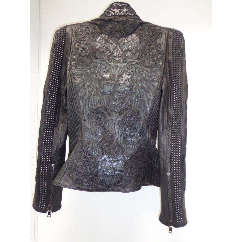 BLACK LEATHER JACKER