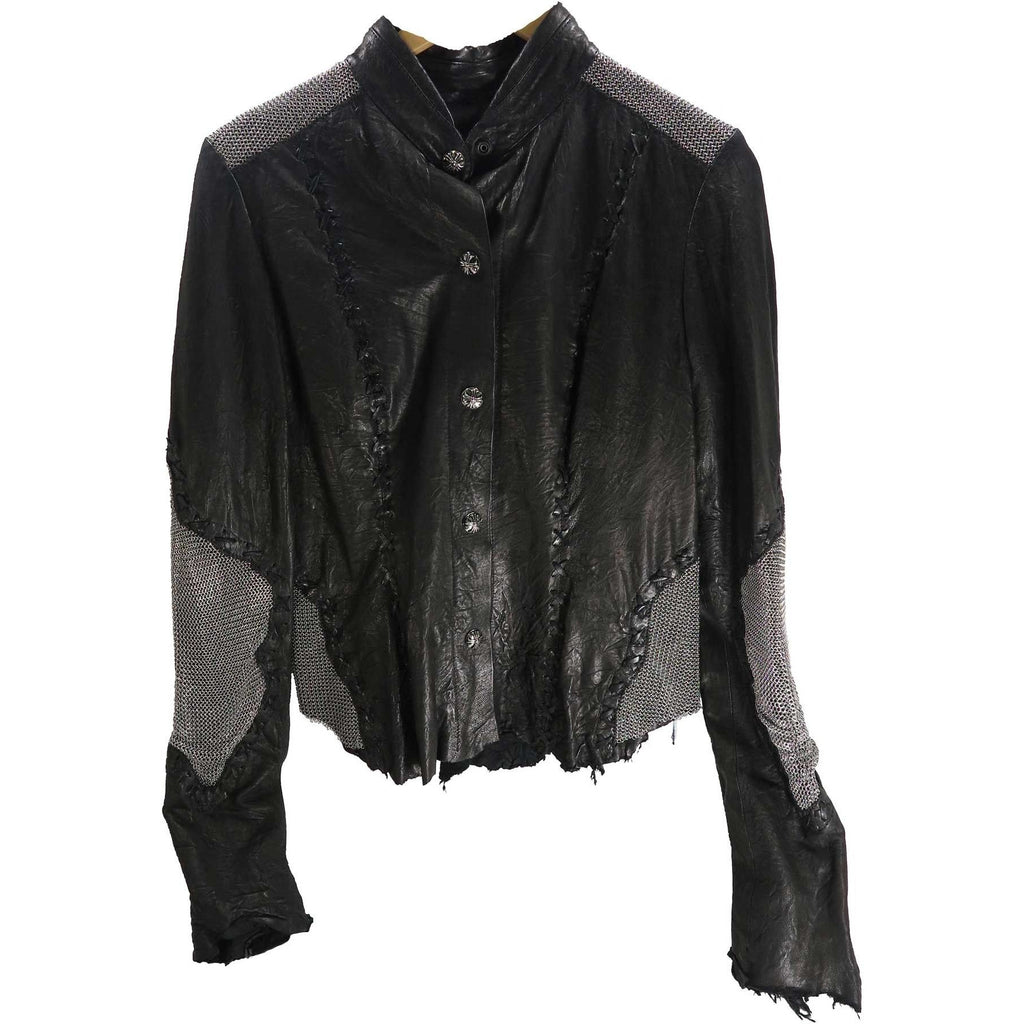 OLD GRINGO METAL MESH LEATHER JACKET-Black