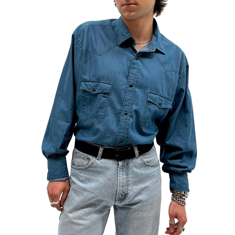MENS SHIRT LIGHT DENIM - MS-1109-2