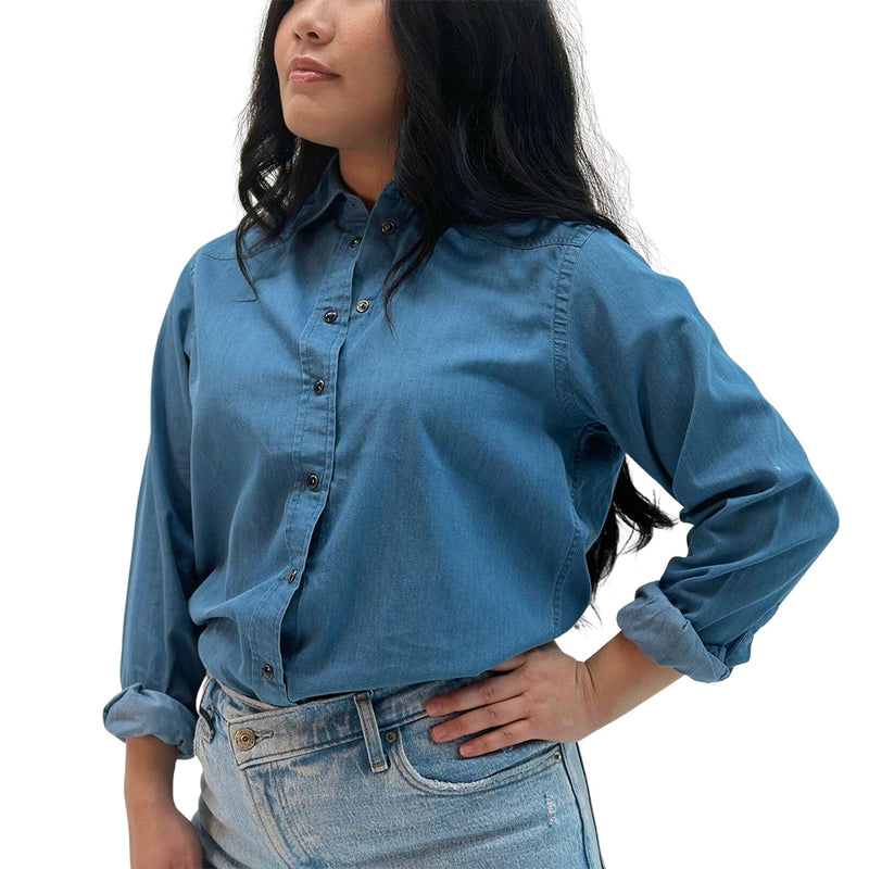 LADIES SHIRT LIGHT DENIM - LS-1261-3